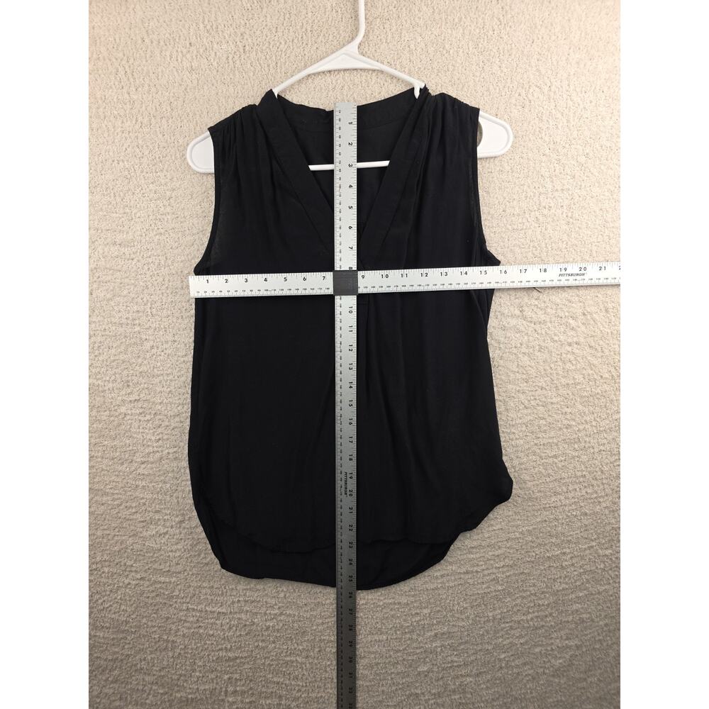 Gap Women's Black Sleeveless V-Neck Pleated Blouse Size XS - Picture 4 of 7